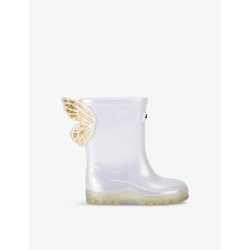 Girls Grey/light Kids' Butterfly-embellished Pvc Wellington Boots