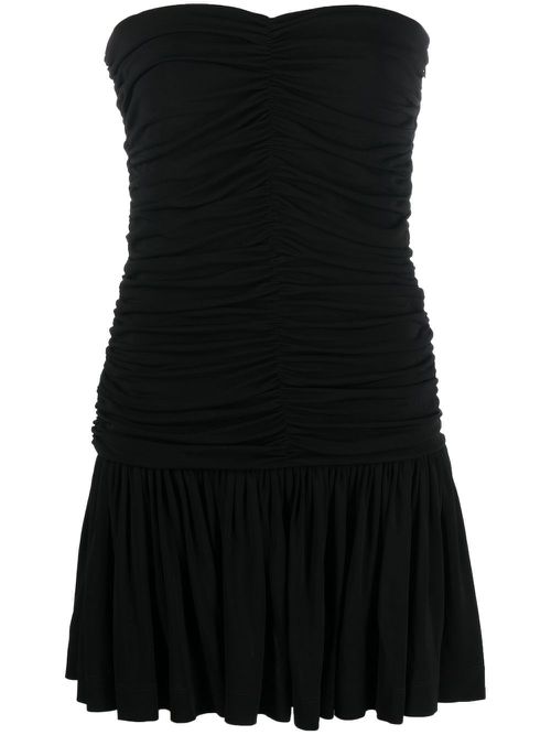 Strapless ruched dress - Black