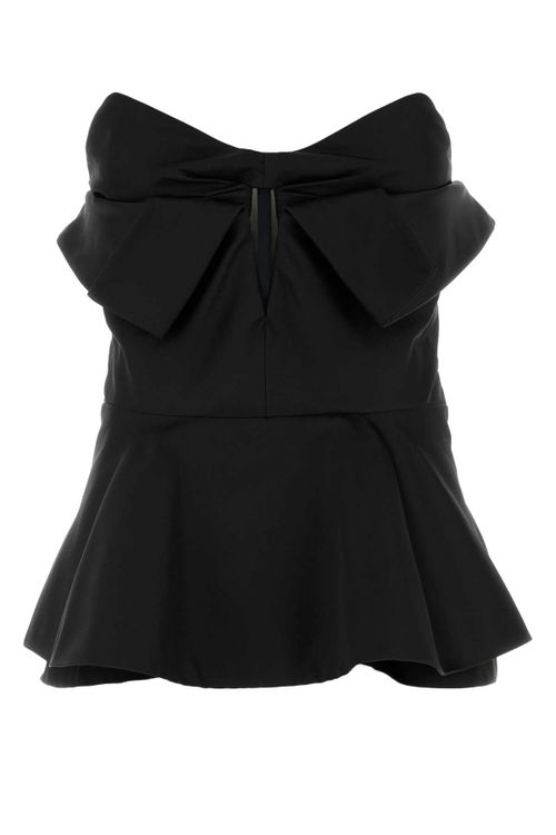 Satin Bow Bustier Bustier Top — Black