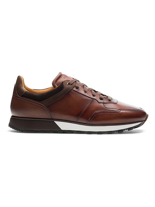 Men's Arco Leather Low-Top Sneakers - Mid Brown