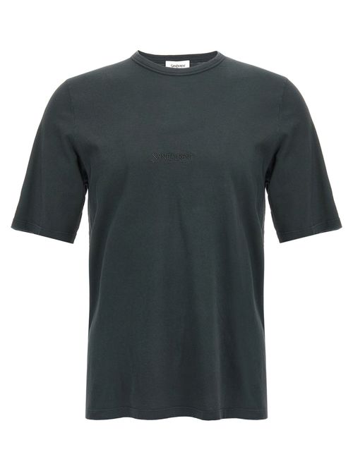Logo-Embroidered Cotton T-Shirt — Black
