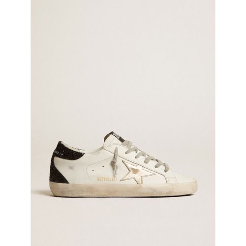 Golden Goose - Women's Super-star With Gold Star And Black Glitter Heel Tab, Woman