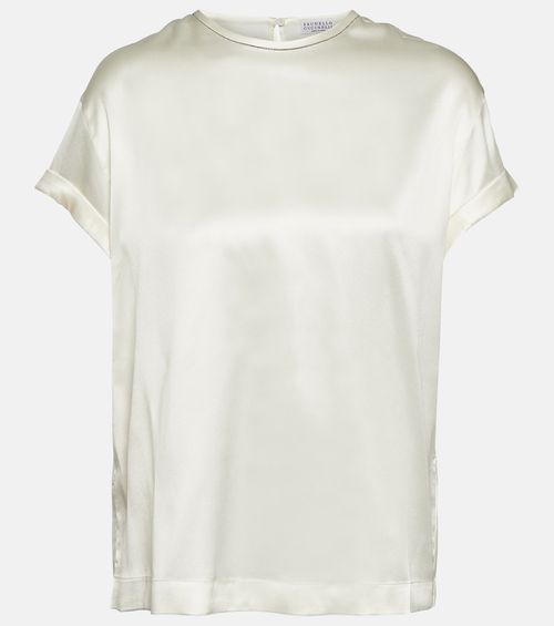 Silk-blend satin T-shirt