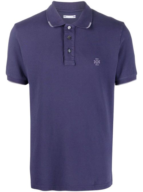 Logo-embroidered polo shirt - Purple