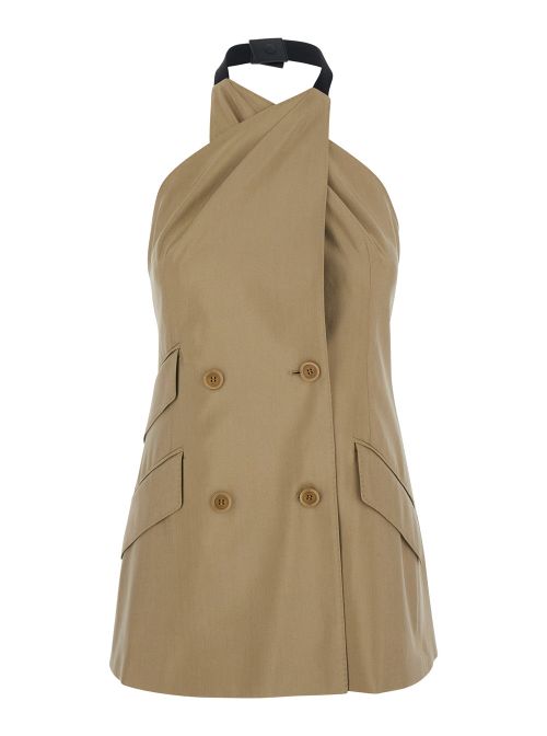 Virgin Wool-Silk Blend Blazer — Beige