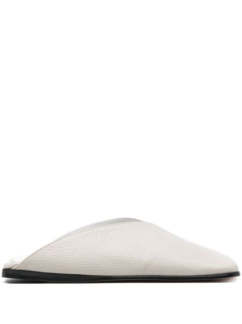 Leather closed-toe slippers - Grey