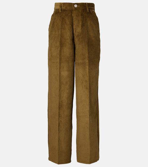 Cotton corduroy wide-leg pants