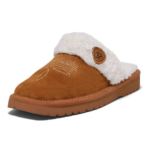 Women's Jackie Square Toe Slipper Shoes in Chestnut, B Medium Width, Size 5.5, by Ariat