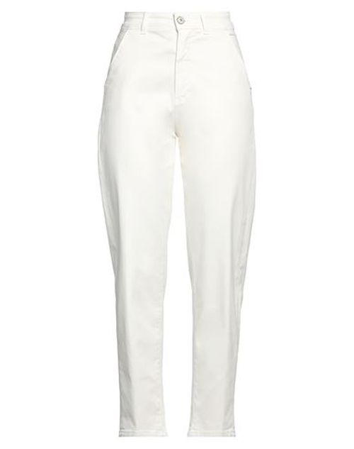 Woman Pants Ivory Size 28 Cotton, Elastane