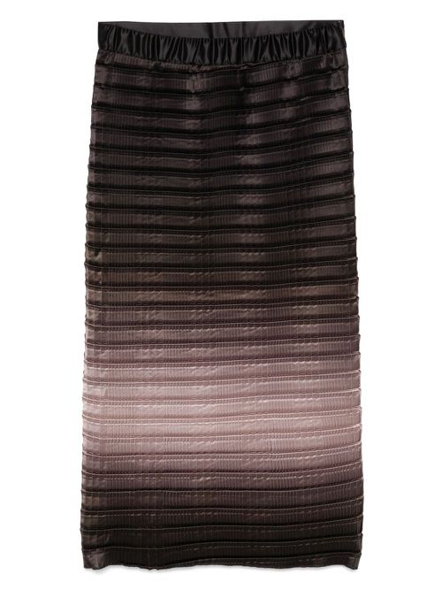 LESS hanging dye gradient printed skirt - Brown