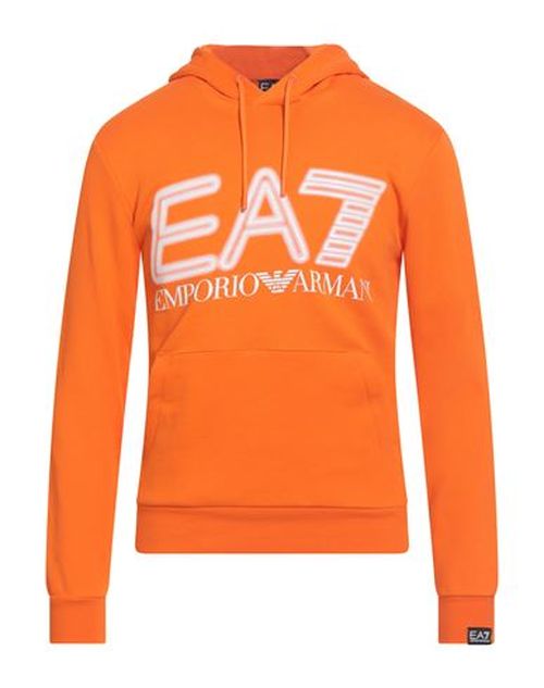 Man Sweatshirt Orange Size S Cotton, Elastane