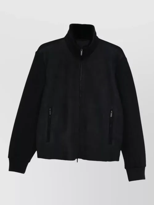Giorgio Armani - high neck shearling blouson side pocket