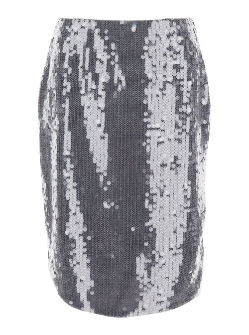 Sequined Recycled Polyester Skirt — Gray