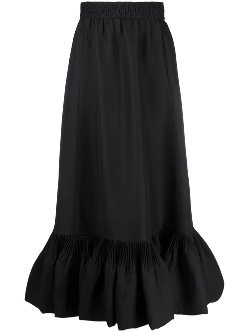Peplum Hem Skirt — Black