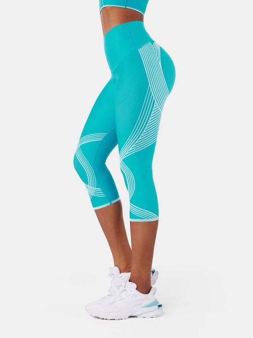 Body Sculpt Capri Leggings Reversible Wear - Hawaii Blue/Wave