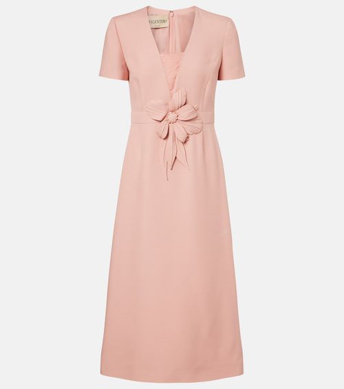 Crepe Couture floral-appliqué midi dress