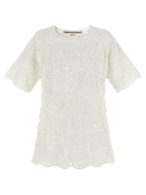 Macramé Lace T-Shirt — White