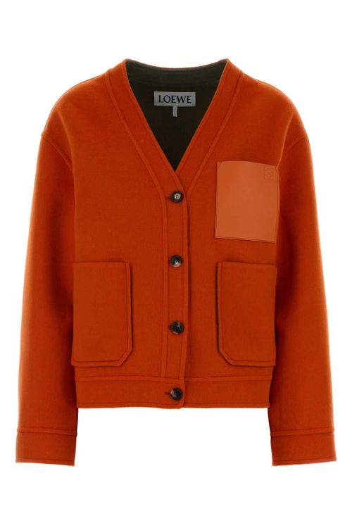 Wool Blend Cardigan — Orange