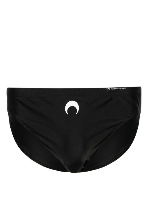 Crescent moon-print swimming trunks - Black