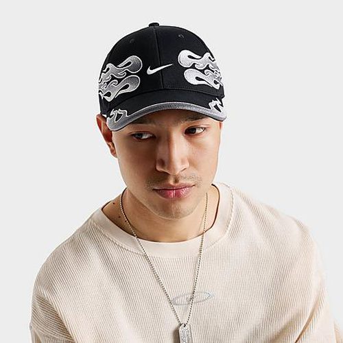 Club Structured OG Flame Strapback Hat in Black