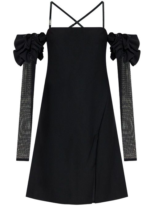 Off-shoulder mini dress - Black