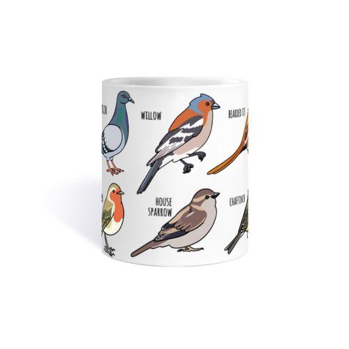 Birds robin pigeon titmouse cup coffee tea croissants herbal tea infusion