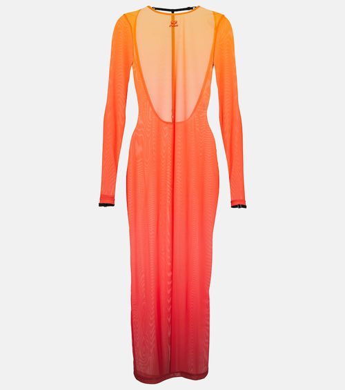Gradient semi-sheer midi dress