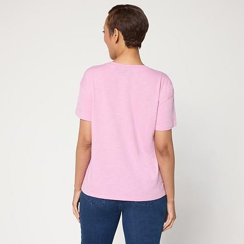 Cotton Slub Knit Tee - Frosted Mauve