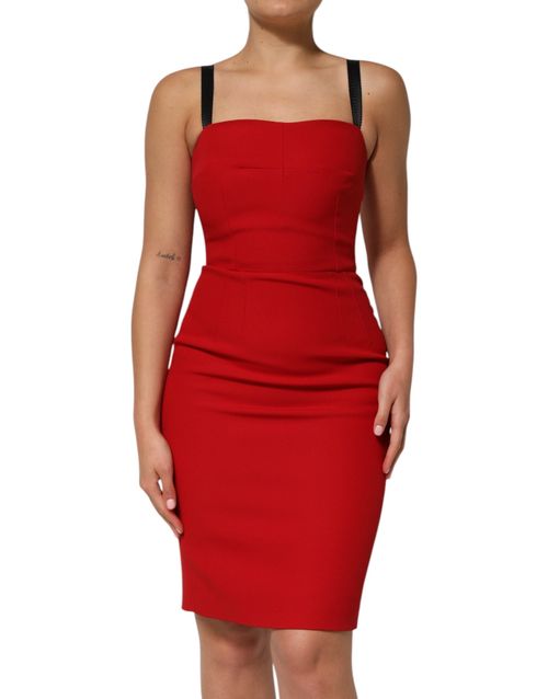 Stretch Bodycon Sheath Dress — Red