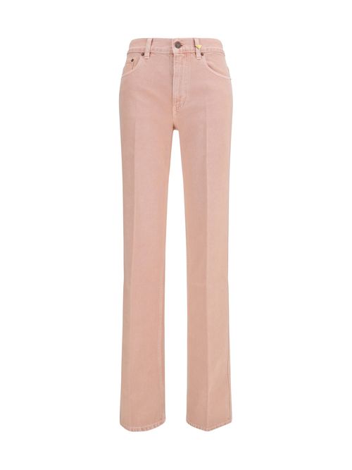 Straight-Leg Denim Jeans — Pink