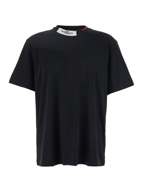 Black Crewneck T-shirt In Cotton Man