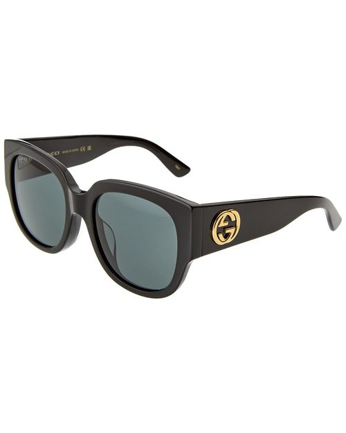 NWT , Gucci Women’s GG0142SAN  55mm Sunglasses black & gold Gucci Gg0142San 55Mm Sunglasses in Black | Lyst main image 3
