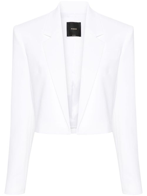 Cropped crepe blazer - White