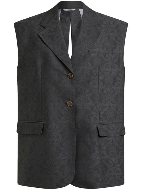 Wool jacquard waistcoat - Grey