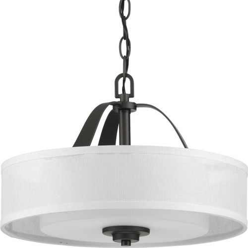 Graphite Two Light Semi Flush Convertible from the Kene Collection