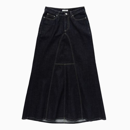 1989 Studio Long Denim Skirt Dark Blue