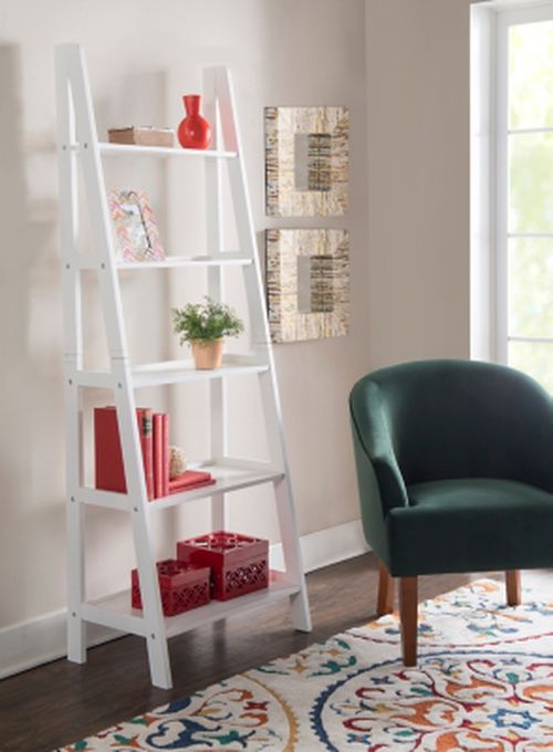 Falan Ladder Bookshelf, White