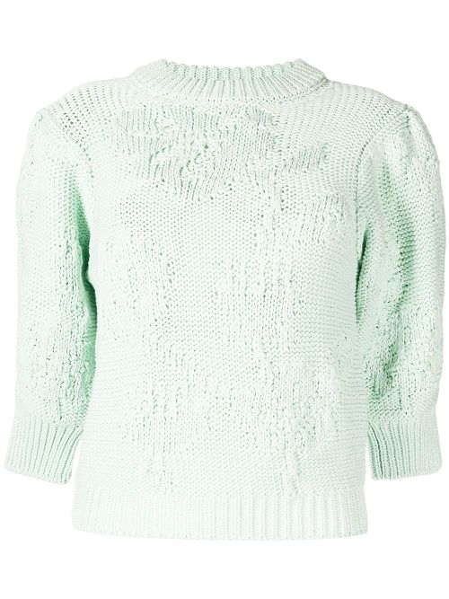 Chunky-knit organic cotton jumper - Green