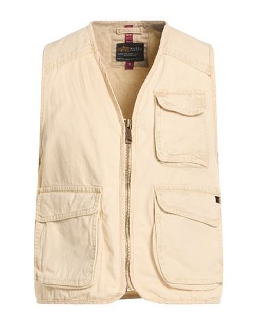 Man Vest Beige Size L Cotton
