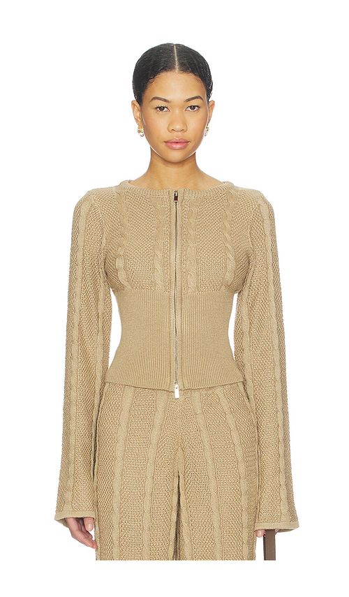 SNDYS Cici Cable Knit Top in Latte. L also in S, XXS, XS