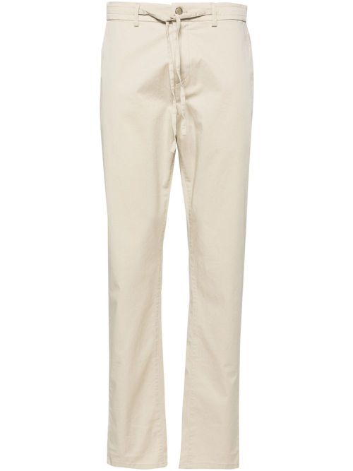 Drawstring-waist cotton chino trousers - Neutrals