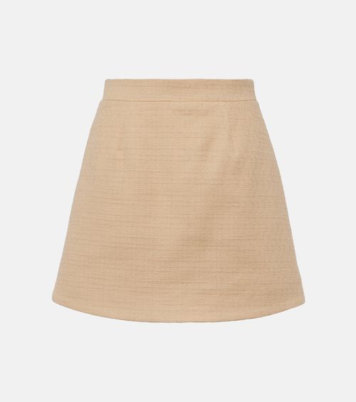 High-rise cotton-blend tweed miniskirt