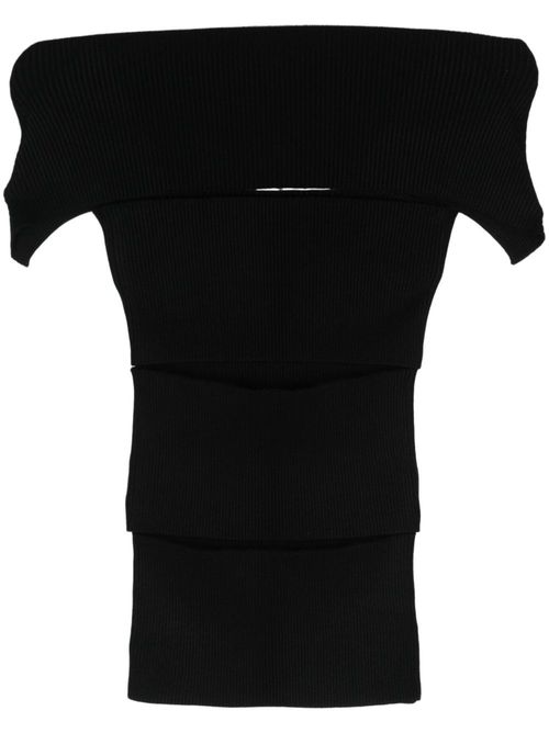 Cut-out off-shoulder top - Black