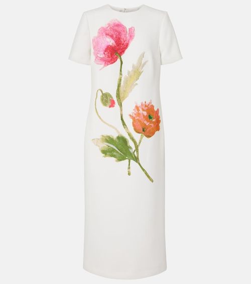 Floral crêpe midi dress