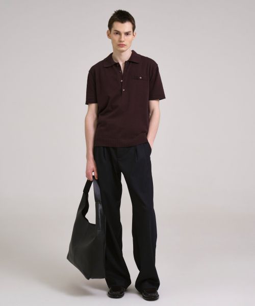 Refined Knit Polo Shirt Burgundy