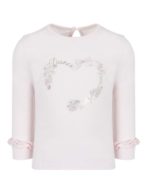 Heart-print long-sleeve T-shirt - Pink