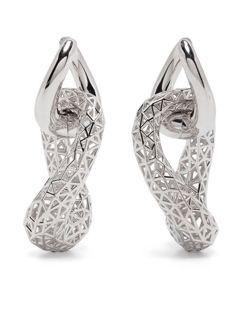 Maze hoop earrings - Silver