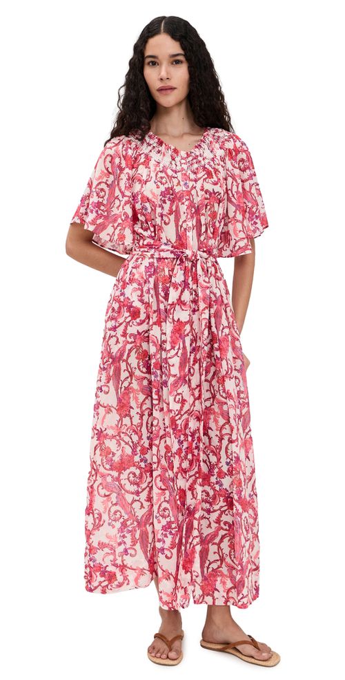 Flagler Maxi Dress Royal Birds Sunrise One Size