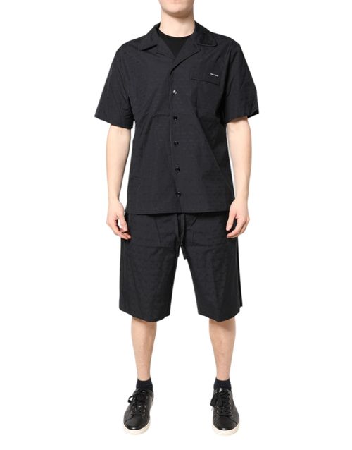 Cotton Poplin Pajama Set — Black