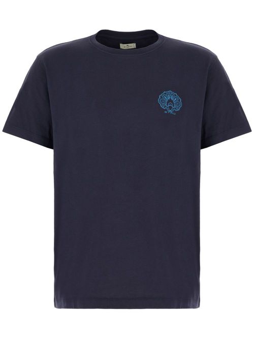Logo-print cotton T-shirt - Blue